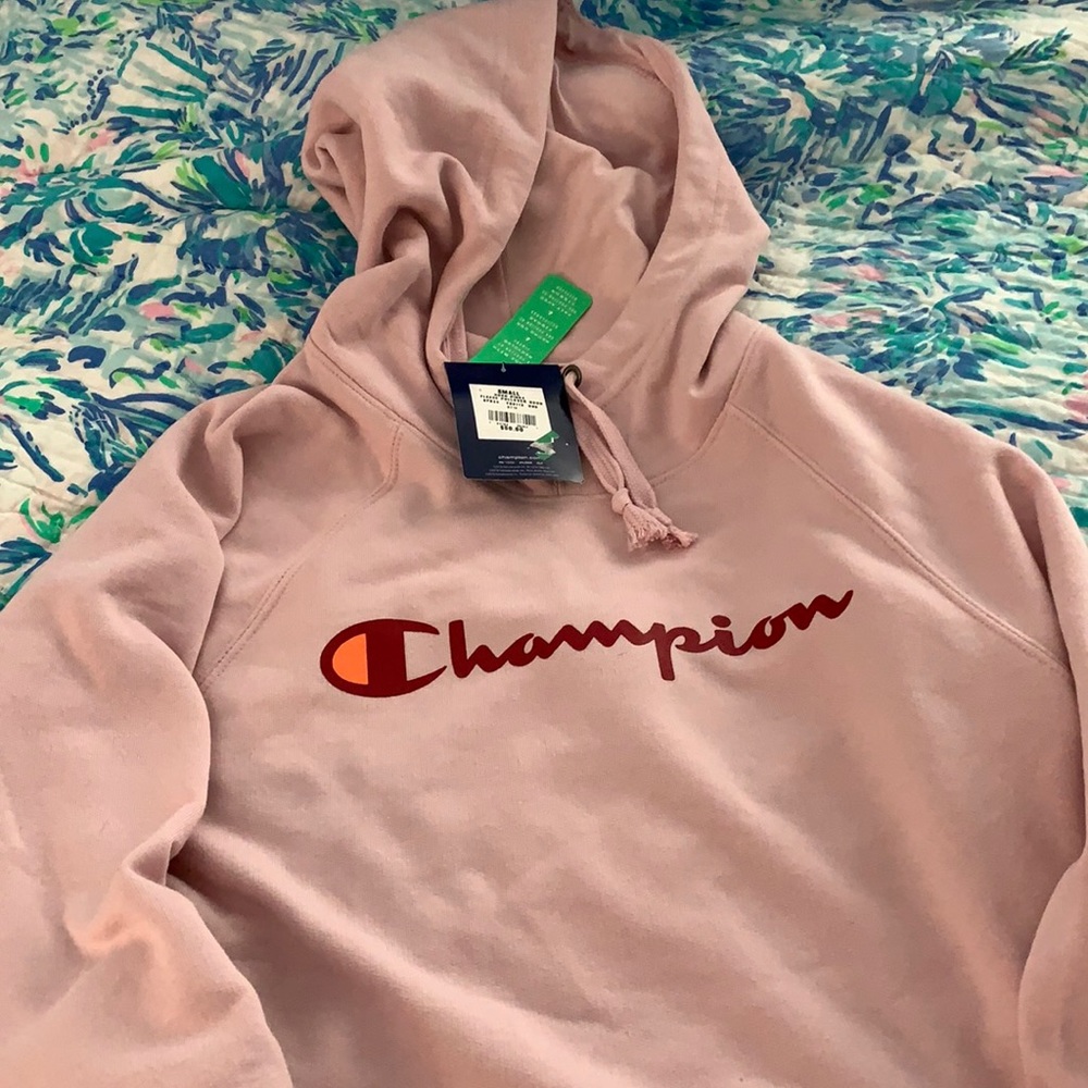 NWT Pink women’s Champion fleece hoodie Small